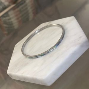 Iridescent Silver Bangle